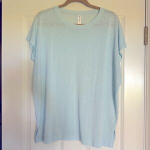Athleta short sleeve boxy top blue medium